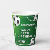 サッカーボールサッカースポーツ子供の誕生日 紙コップ (裏面)