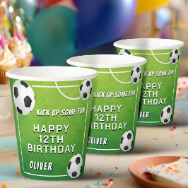 サッカーボールサッカースポーツ子供の誕生日 紙コップ