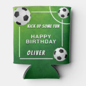 サッカーボールサッカースポーツ子供の誕生日 缶クーラー (正面)