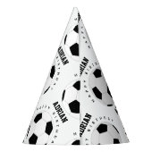 サッカーボールサッカーパーソナライズされたネーム誕生日 パーティーハット (裏面)