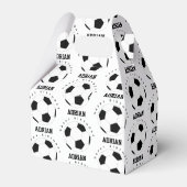 サッカーボールサッカーパーソナライズされたネーム誕生日 フェイバーボックス (裏面サイド)