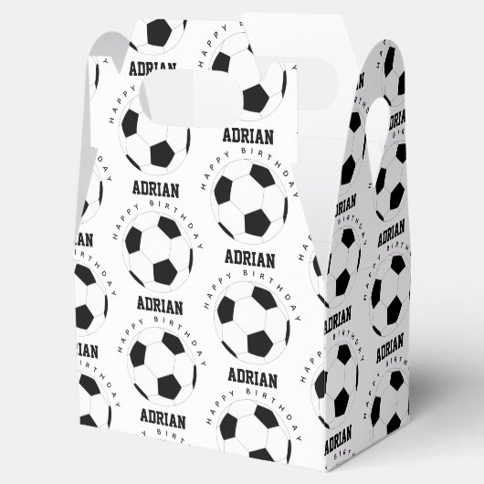 サッカーボールサッカーパーソナライズされたネーム誕生日 フェイバーボックス (オープン)