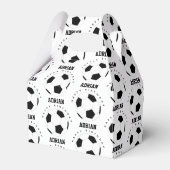 サッカーボールサッカーパーソナライズされたネーム誕生日 フェイバーボックス (正面サイド)