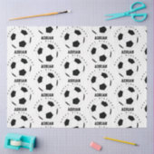 サッカーボールサッカーパーソナライズされたネーム誕生日 薄葉紙 (クラフト)