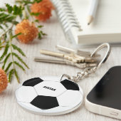 サッカーボールサッカーパーソナライズされた キーホルダー (正面右)