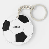 サッカーボールサッカーパーソナライズされた キーホルダー (裏面)