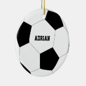 サッカーボールサッカーパーソナライズされた  セラミックオーナメント (右)