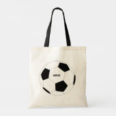 サッカーボールサッカーパーソナライズされた トートバッグ (裏面)