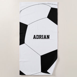 サッカーボールサッカーパーソナライズされた ビーチタオル
