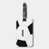 サッカーボールサッカーパーソナライズされた ラゲッジタグ (裏面縦)