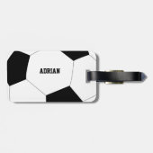 サッカーボールサッカーパーソナライズされた ラゲッジタグ (裏面横)