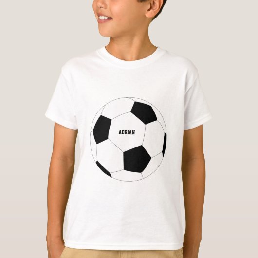 サッカーボールサッカーパーソナライズされた Tシャツ (正面)