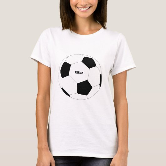 サッカーボールサッカーパーソナライズされた Tシャツ (正面)