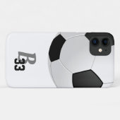 サッカーボールサッカーモノグラム番号子供スポーツ Case-Mate iPhoneケース (裏面(横))
