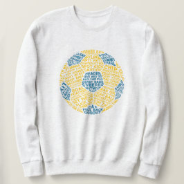 サッカーボールサッカーワードアート スウェットシャツ