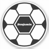 サッカーボールサッカー名前をカスタムするクラシック シール (正面)