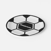 サッカーボールサッカー名前をカスタムするクラシック ペーパープレート (アングル)