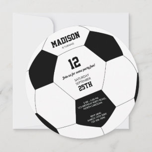 サッカーボールサッカー誕生日パーティーへの招待 招待状