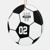 サッカーボールサッカー選手の名前とチーム番号 セラミックオーナメント (左)