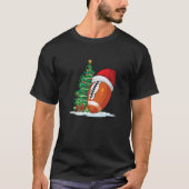 サッカーボールサンタハットクリスマスコスチューム男性へ Tシャツ (正面)