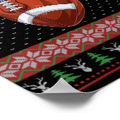 サッカーボールサンタハットクリスマスボールサンタP ポスター (角)