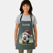 サッカーボールサンタハットクリスマス エプロン (インサイチュ)