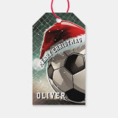 サッカーボールサンタハットメリークリスマス ギフトタグ (裏面)