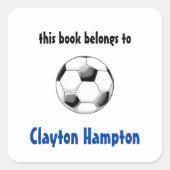 サッカーボールスクエアブックライブラリシール スクエアシール (正面)