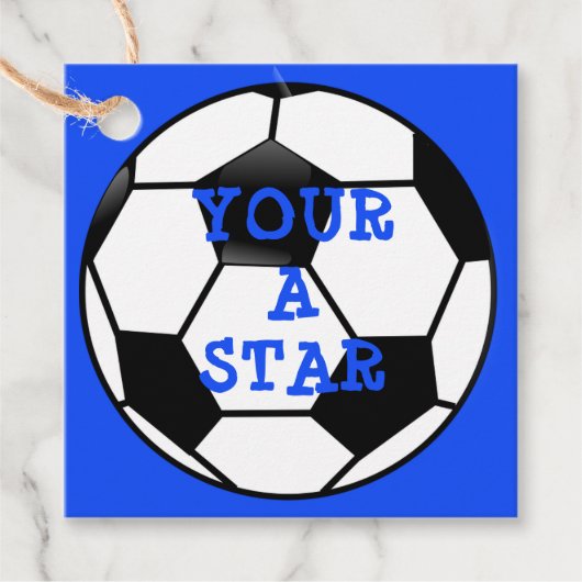 サッカーボールスタースポーツありがとうございました フェイバータグ (正面)