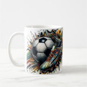 サッカーボールスパイク コーヒーマグカップ (左)