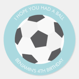 サッカーボールスポーツをテーマにした誕生日 ラウンドシール