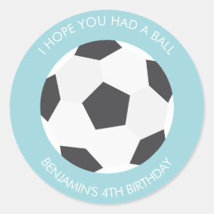 サッカーボールスポーツをテーマにした誕生日 ラウンドシール