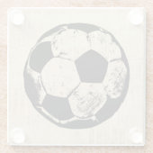 サッカーボールスポーツアートヴィンテージサッカー ガラスコースター (裏面)