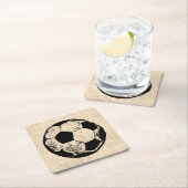 サッカーボールスポーツアートヴィンテージサッカー スクエアペーパーコースター (インサイチュ)