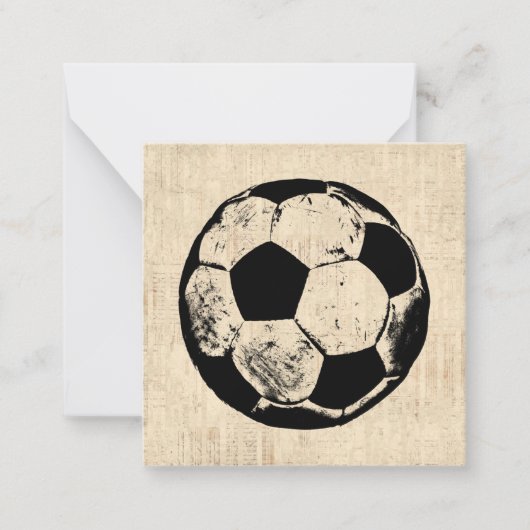 サッカーボールスポーツアートヴィンテージサッカー ノートカード (正面)