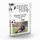 サッカーボールスポーツコーチありがとう フォトブロック (左)