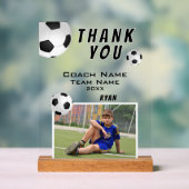 サッカーボールスポーツコーチ写真ありがとう アクリルサイン (ニュートラル)