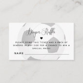 サッカーボールスポーツテーマベビーシャワーおむつラッフル エンクロージャーカード (正面)