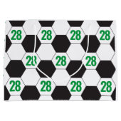 サッカーボールスポーツハッピーバースデー大抱き枕 ラージペーパーバッグ (正面)