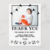 サッカーボールスポーツフォト誕生日ありがとう ポストカード (正面)