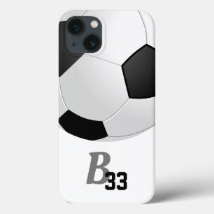 サッカーボールスポーツモノグラム選手ナンバーキッズ iPhone 13ケース