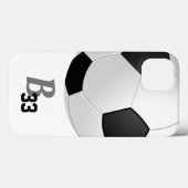 サッカーボールスポーツモノグラム選手ナンバーキッズ Case-Mate iPhoneケース (裏面 (横))