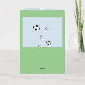 サッカーボールスポーツ子供の誕生日写真 サンキューカード (裏面)