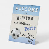 サッカーボールスポーツ誕生日パーティーへようこそ 台座サイン (正面)