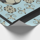 サッカーボールスポーティラッピング紙ベビーブルー2 ラッピングペーパー (角)