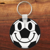 サッカーボールスマイル顔 キーホルダー (正面)