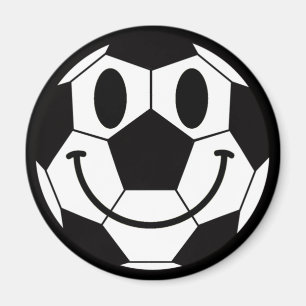 サッカーボールスマイル顔 マグネット
