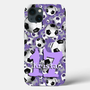 サッカーボールズ!女子サッカーボールパターン iPhone 13ケース