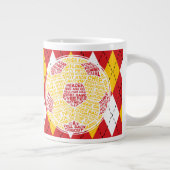 サッカーボールタイポグラフィカップ ジャンボコーヒーマグカップ (右)