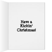 サッカーボールタイポグラフィブルークリスマスカード (内側(右))